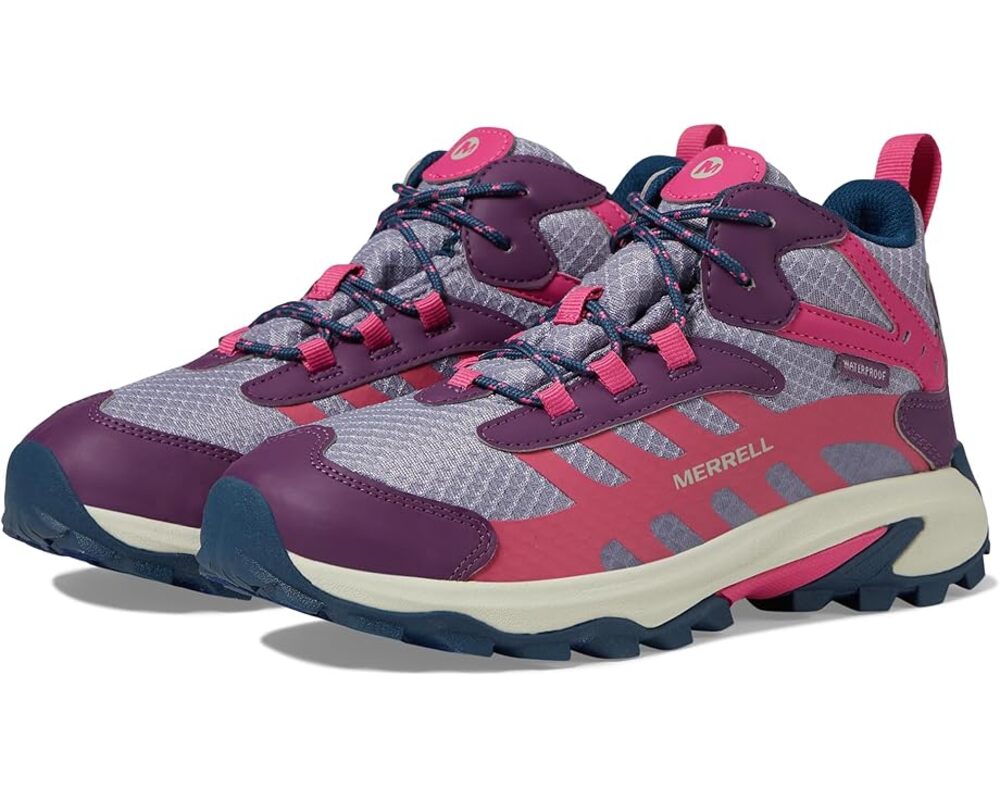 Merrell Big Kids Moab Speed 2 Mid Hiking Shoes US 7 M Pink Purple Waterproof NIB